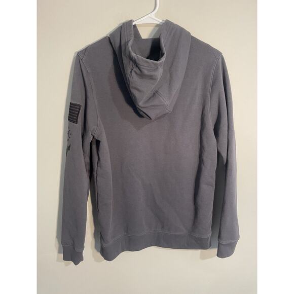 UNDER ARMOUR PROJECT ROCK Hoodie Mens Small Gray RESPECT Veterans Sweatshirt - Picture 6 of 10